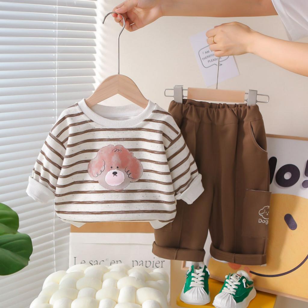 Dziecięcy Zestaw Casualowy z Długim Rękawem, Wygodne Codzienne Stroje