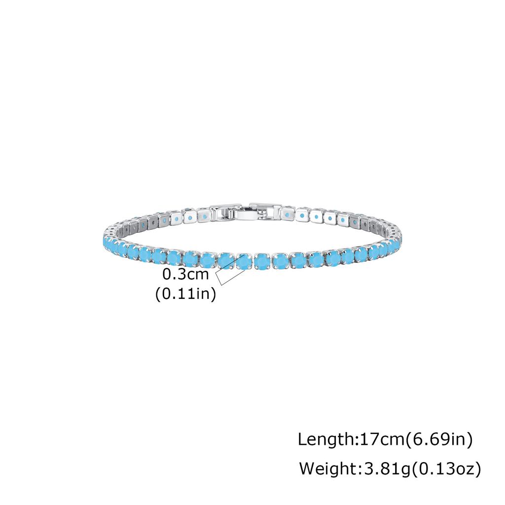 Adjustable Colorful Crystal Tennis Bracelet for Women High Quality 3mm Cubic Zircon Chain Bracelets Luxury Fashion Jewelry Gift