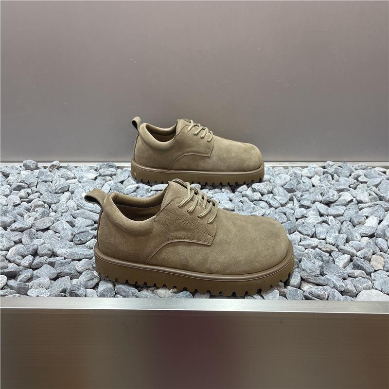 Big head shoes autumn new shoes retro matte leather lace-up lightweight low top