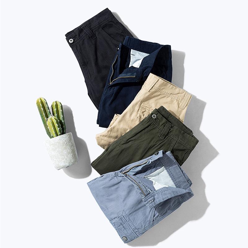 Men's Plus Size Cargo Shorts: Loose-Fit, Mid-Length, Multi-Pocket, Pure Cotton, Breathable, Casual.