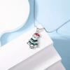 Geometric Christmas Santa Pendant Necklace Inlaid Alloy Holiday Celebration