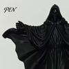 Durable Matte Black Decor 3D Printed Skeleton Figurine with Cloak, Gothic Statue, Spooky Tabletop Mysterious Character Sculpture Robe, Faceless