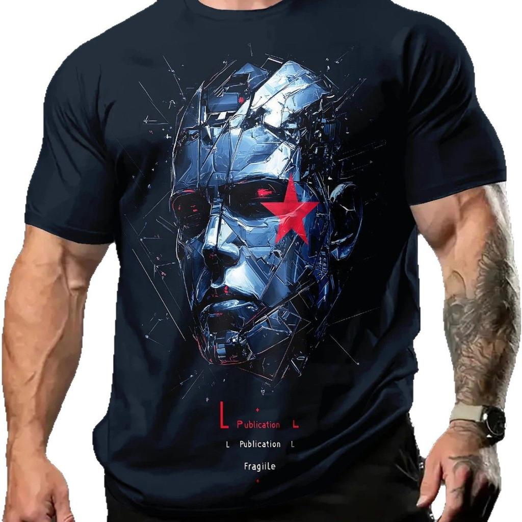 Men's 3D Printed T-Shirt Short Sleeve O-Neck Pullover Casual Top