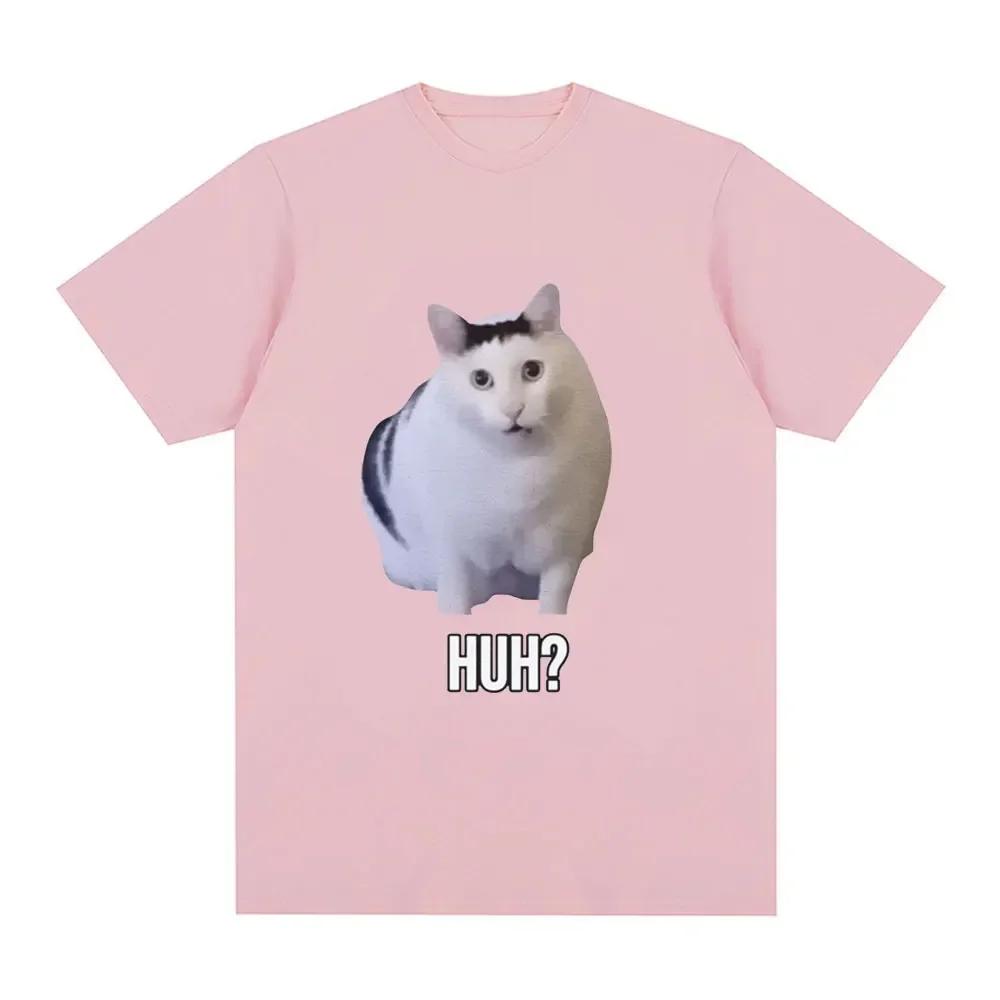 Cat Saying Huh Funny Meme T-shirt Women Breathable Short Sleeve T Shirts Fashion Harajuku Tee Shirt