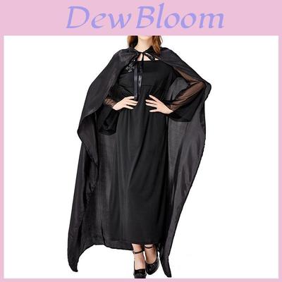 Dark Enchanted Witch Costume Dress With Elegant Cloak For Adult Women Parties