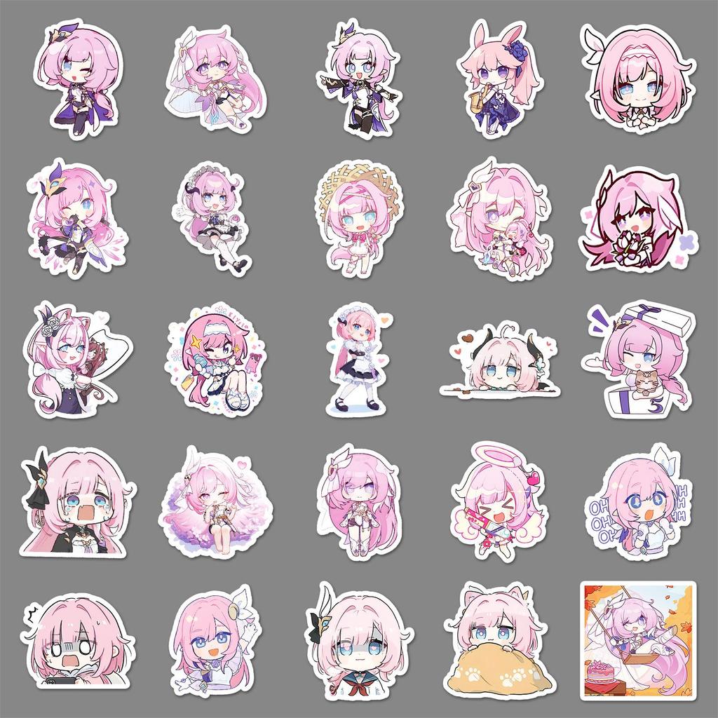 Elysia Game Character Stickers: 50PCS for Creative DIY Scrapbooking & Computer Decoration