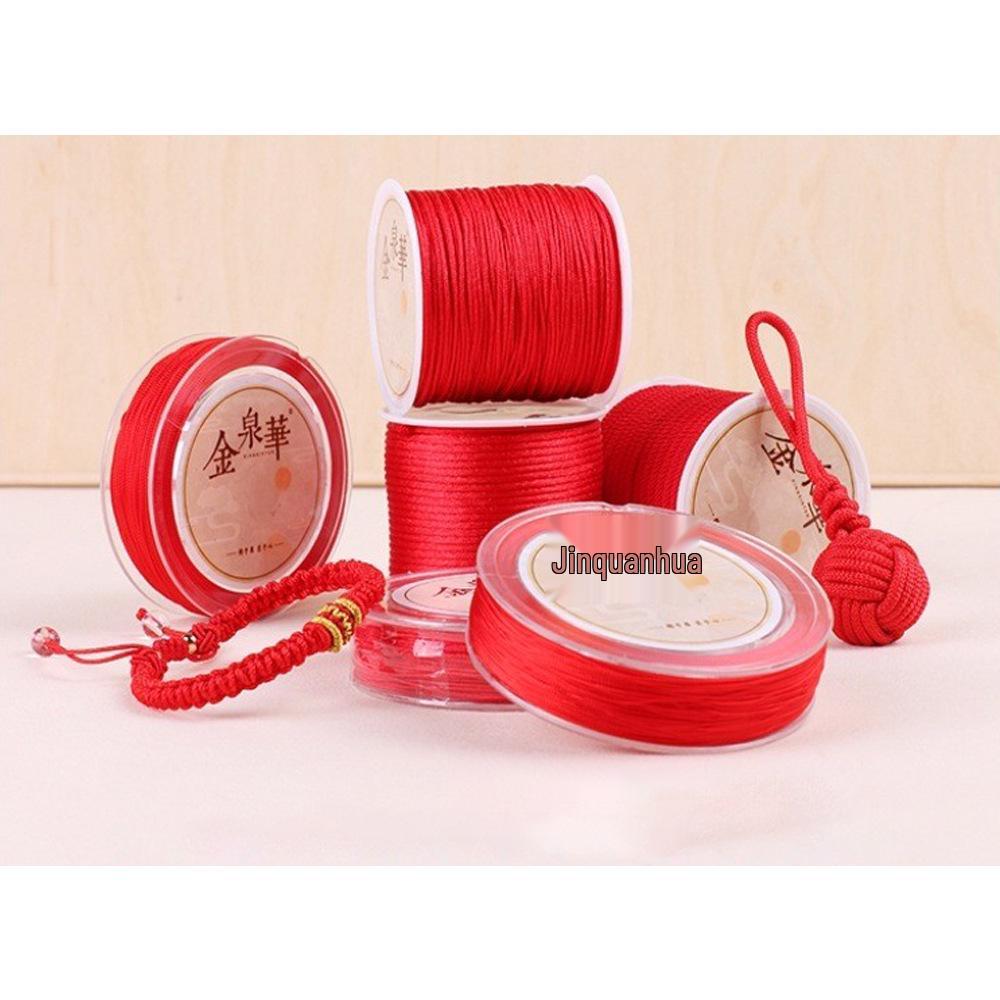 Handmade Red String Woven Bracelet: Jade Thread Braided DIY Material