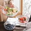 Hammered Clear Glass Salad Bowl
