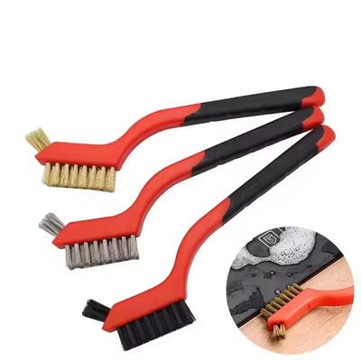 Mini Brush Set Of Three Kitchen Brushes For Gas Hoods Grease And Stain Removal Cooktop Cleaning Tools Steel Wire Small