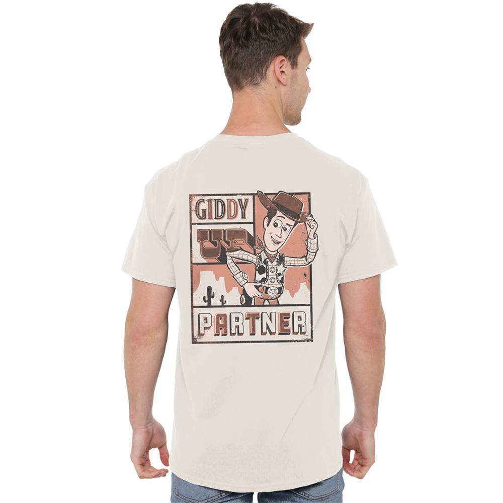 Toy Story Unisex Adult Giddy Up Woody Back Print T-Shirt