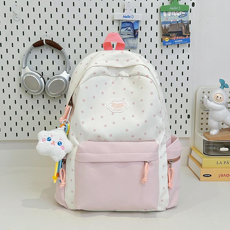 New Small and Fresh Backpack, Junior High School Student Schoolbag, Women's Versatile Contrasting Color Casual Backpack, Large-capacity Backpack.