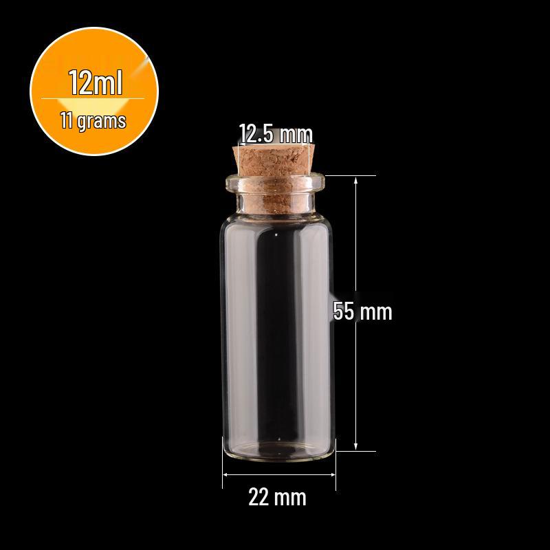 22mm Caliber Transparent Cork Stopper Cylinder Rainbow Glass Wish Bottle