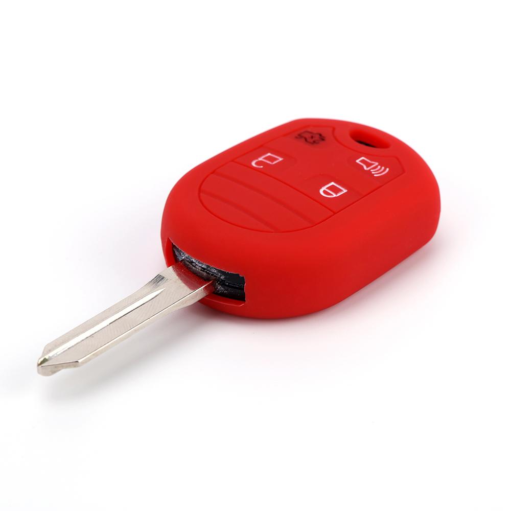 Silicone Key Case for Ford Focus Fiesta Escape Explorer V Eske 2012-2017 Key Cover 4 Button Key Holder Shell Protection Remote