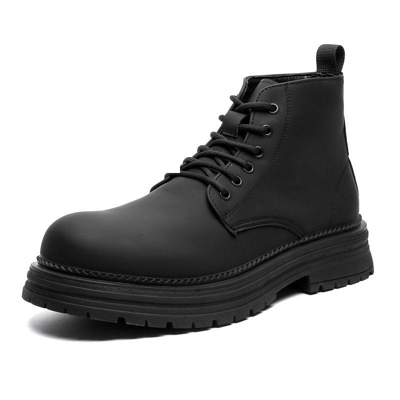 Men's Casual Autumn Winter Boots Black Trendy Original Leather Shoes Party Prom Dress Cowboy Platform Boot Cool Ankle Botas Male