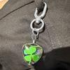 Multi Purpose Four Leaf Clovers Keychain Trendy Four Leaf Clovers Key Rings Adornment Eye Catching Keychain Pendant