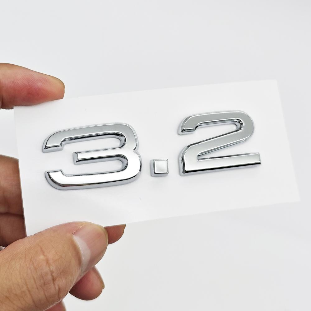 3D ABS Car Sticker Chrome Black Letters 2.4 3.2 3.6 4.2 Logo Emblem Trunk Badge for qaz19 A3 A4 A5 A6 A7 A8 Q3 Q5 Q7 Accessories