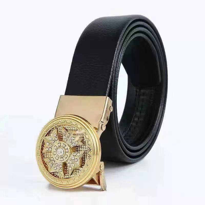 Men's Diamond-Studded Fashion Belt with Automatic Buckle