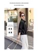 2025 Spring Women's Solid Color Loose PU Leather Stand Collar Jacket Coat Z8805