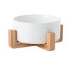 Ceramic Pet Bowl Cat Dog Wooden Rack Bowl Large Capacity Dog Cat Food Water Feeder Cats Small Dogs Pet Bowl