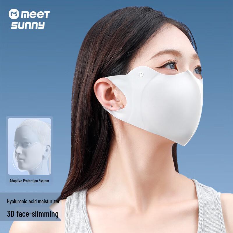 MEET SUNNY Summer UV Protection Ice Silk Sunscreen Mask (3-Pack)