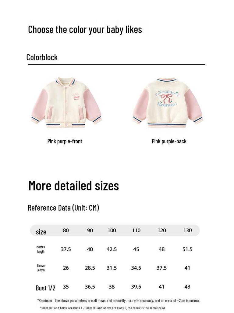 Girls' Cartoon Baseball Jacket: Warm, Fleece-Lined, Thick Cotton Coat With Stand Collar for Autumn/Winter.
