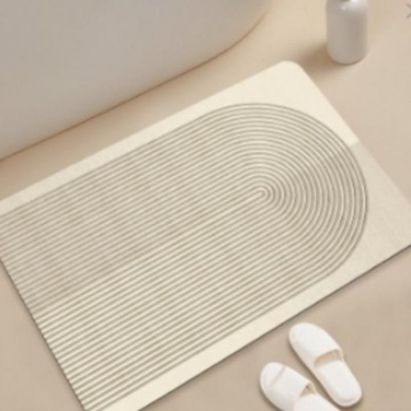 Sim-ple Lines Diatom Mud Ground Surface Mat Moisture Moisture-wicking Dirt Resistance Foot Mat Bathroom Door Area Mat Strong Moisture