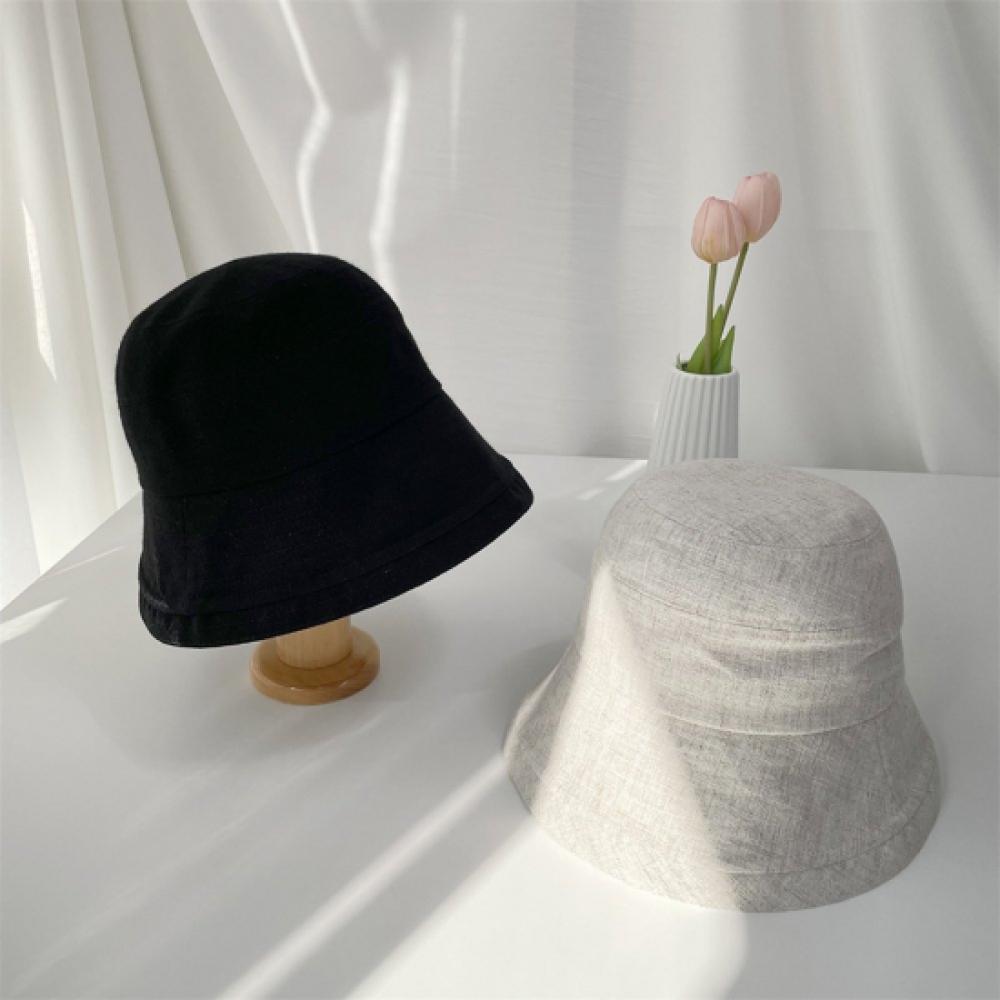 New ArrivaLs Open Run Ringarim Bucket Hat Summer PLain Women MinimaL Hat Linen L