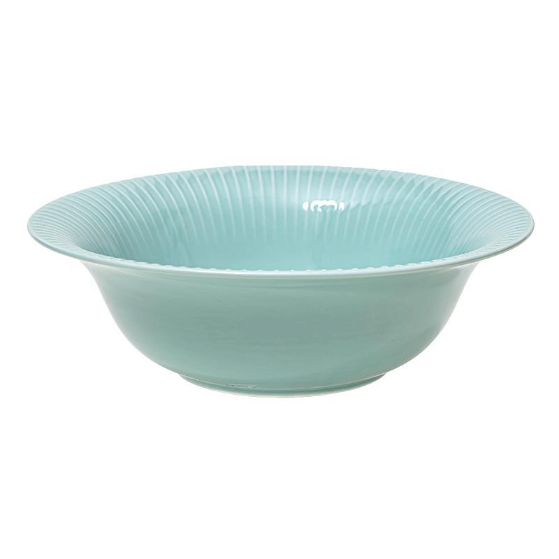Retro Striped Bowl High Value Ceramic Tableware Bowl Noodle Bowl Salad Bowl Household Large Vegetable Bowl Soup Bowl Large Bowl