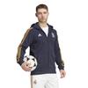 adidas Logo-Print Kapuzen-Kordelzug Bequeme Jacke Herrenjacke Legend-Ink HY0619