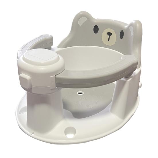 Badestuhl Cartoon-Tierdesign Baby-Sicherheitssitz mit Umrandung Anti-Rutsch-Boden Stützende Sitzhaltung Erhöhte Rückenlehne Badeutensil