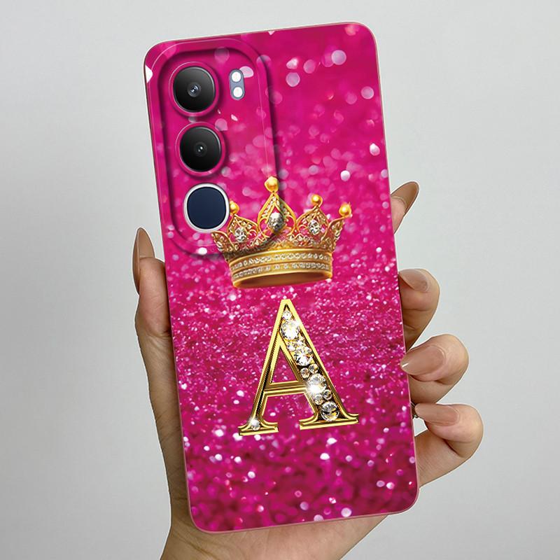 Pro Vivo Y19s 4G Pouzdro Koruna Počáteční Písmeno Měkký Silikonový Ochranný Zadní Kryt Pro Vivo V2419 Coque pro VivoY19S Y 19 s Fundas