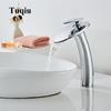 Basin Faucet Nickel Waterfall Faucet Brass Brushed Gold Bathroom Faucet Bathroom Basin Faucet Mixer Tap Hot and Cold Sink Faucet