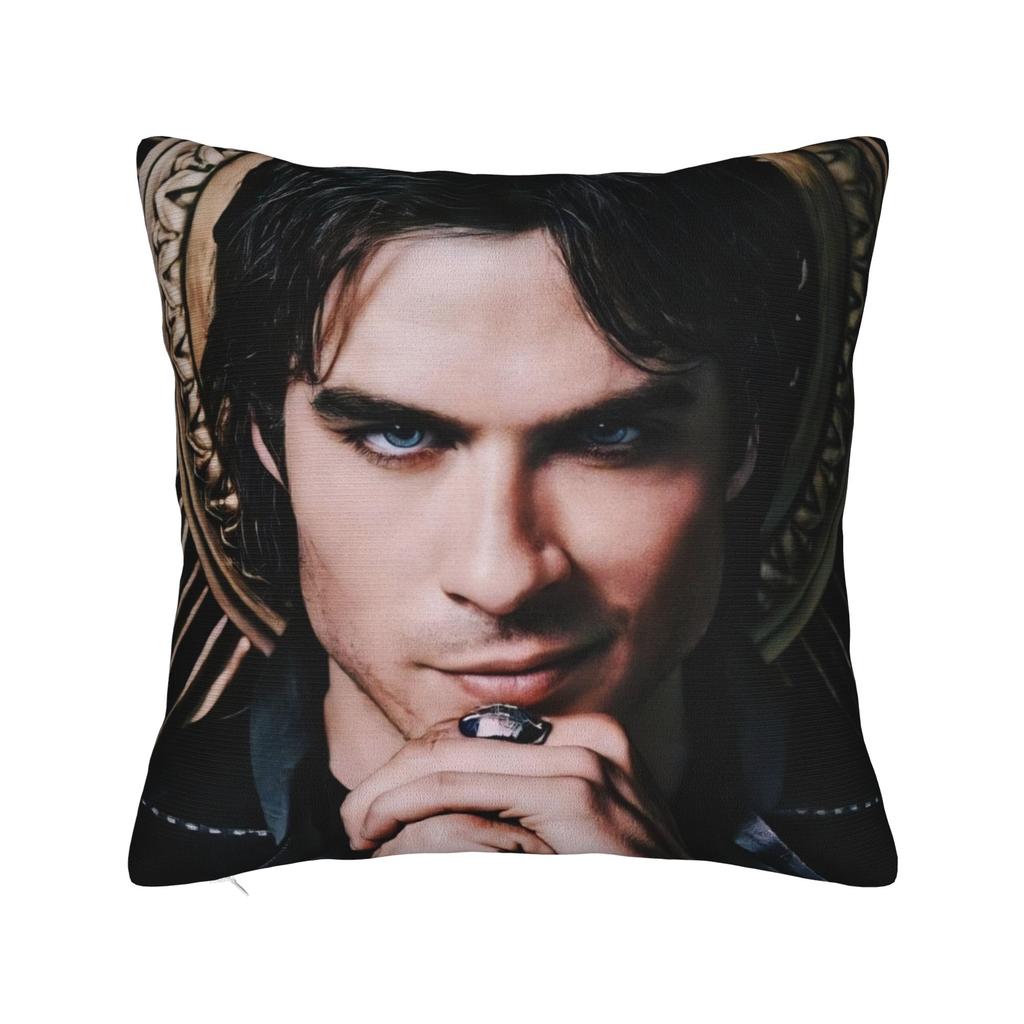 Ian Somerhalder Pillowcase Printed Polyester Cushion Cover Decorations Damon Salvatore Cat Throw Pillow Case Cover