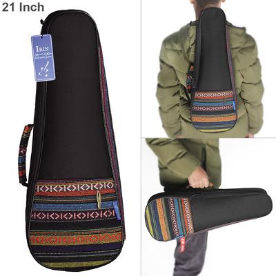 Mochila de ukulele de malha folk de 21 polegadas, pequena bolsa portátil para guitarra, almofada macia de algodão, espessamento