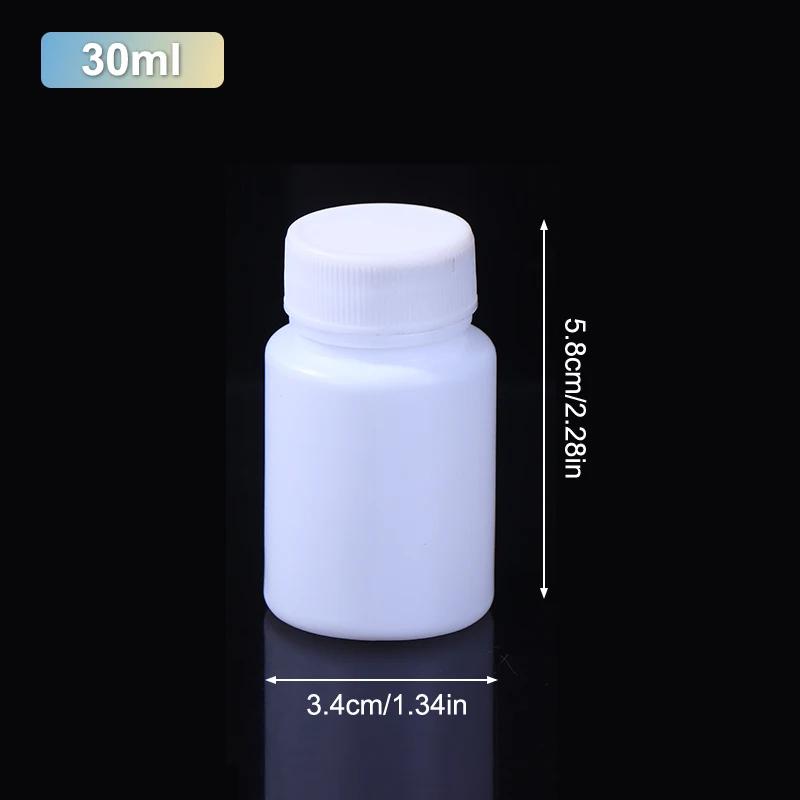 15 ml-180 ml Plastflaske Hvit Medisinflaske Med Skrukork Matkvalitet PE Oppbevaringspakning Beholder Pilleboks Etuiholder