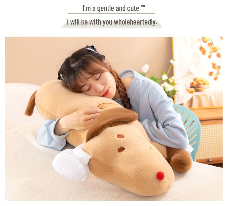 Creative Chef Baguette Dog Plush Pillow - Large Puppy Sleeping & Side Sleeper Pillow