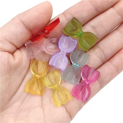 50Pcs 14*26mm Charms Bracelet Loose Spacer Beads DIY Handmade Bow Tie Shape Acrylic Beads for Jewelry Makeing Transparent