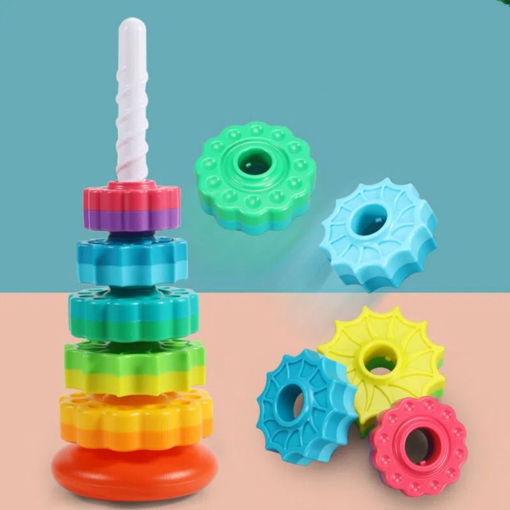 Perception Training Rotating Rainbow Tower Montessori Stacking Rainbow Tower  Infant