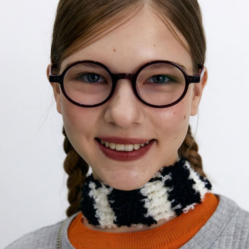 

DANCING GRANDMA CURLY STRIPE MUFFLER : BLACK Black