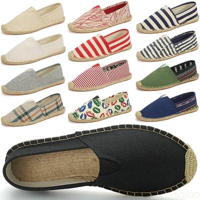 2024 sommer Herbst Männer Segeltuchschuhe Atmungsaktive Herren Freizeitschuhe Slip-On Hanfschuhe Graffiti Espadrilles Damen Schuhe Wohnungen