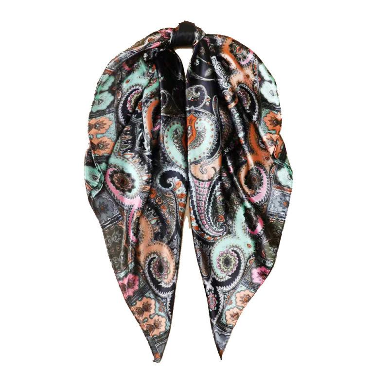 Lightweight Scarves, Shawls and Headscarves: 90 Large Handkerchiefs, Ladies’ Shawls, Cashew-coloured Faux Silk Scarves