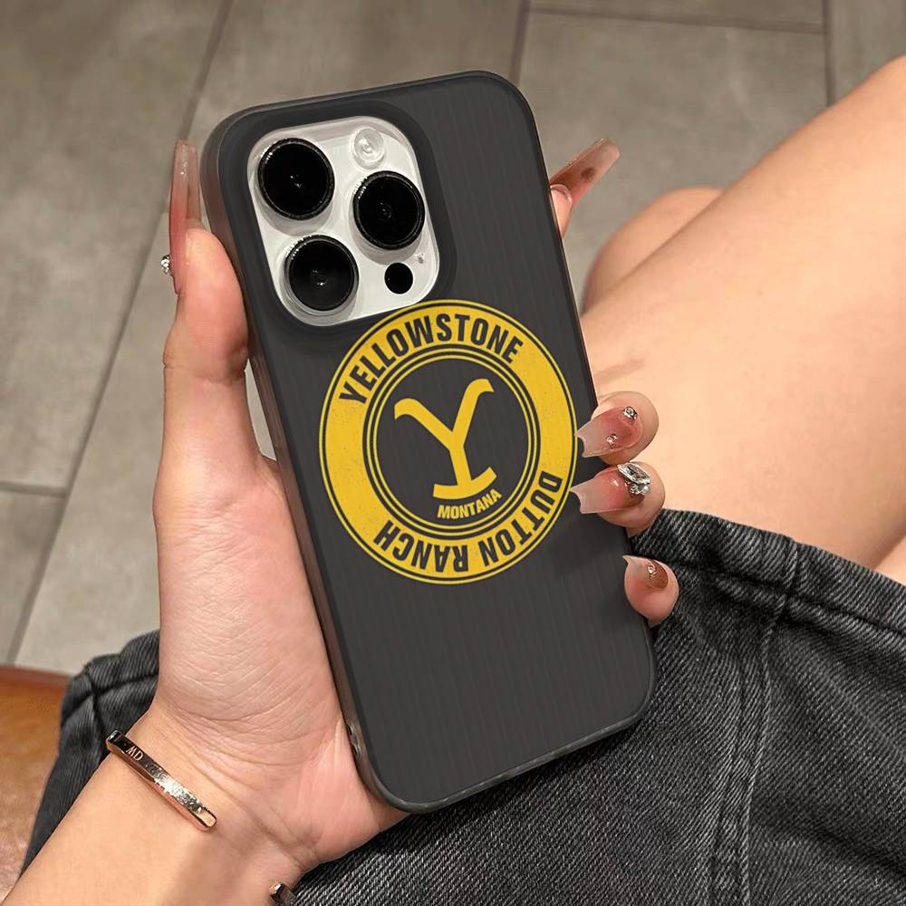 Tv Y-yellowstoneS Logo For Phone 17 16 15 14 13 12 11 Pro Max Plus Pro Air Phone Case Corrugated Stripe Back Cover