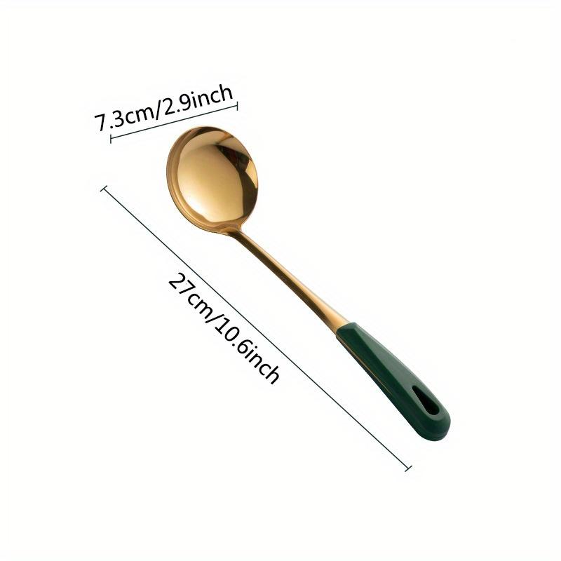 1pc Stainless Steel Soup Spoon, Soup Slotted Ladle, Long Handle Hot Pot Spoon Kitchen Tools
