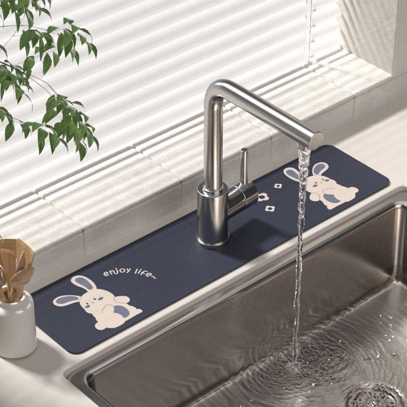 Water-absorbing Mat for Faucets, Kitchen Sinks, Washbasins, Drain Mats, Splash-proof Mats for Bathroom Countertops