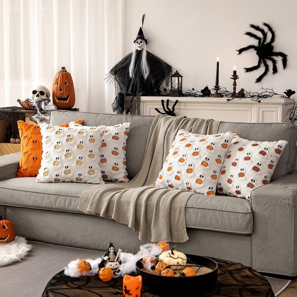 Halloween Printed Pillowcase Square Pillowcase Sofa Pillowcase No Core Comfortable Pillowcase