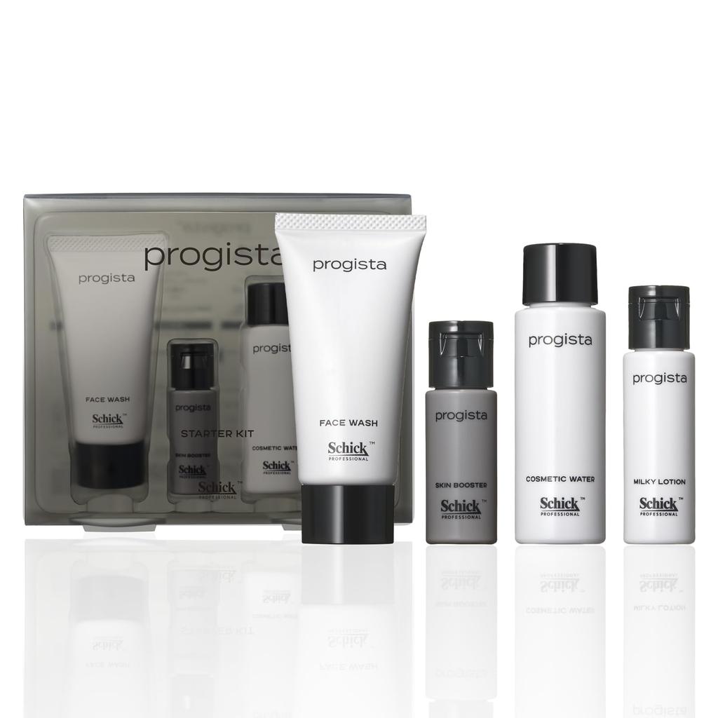 Schick progista Starter-Kit Testset Gesichtswaschmittel Beauty-Serum Lotion Emulsion