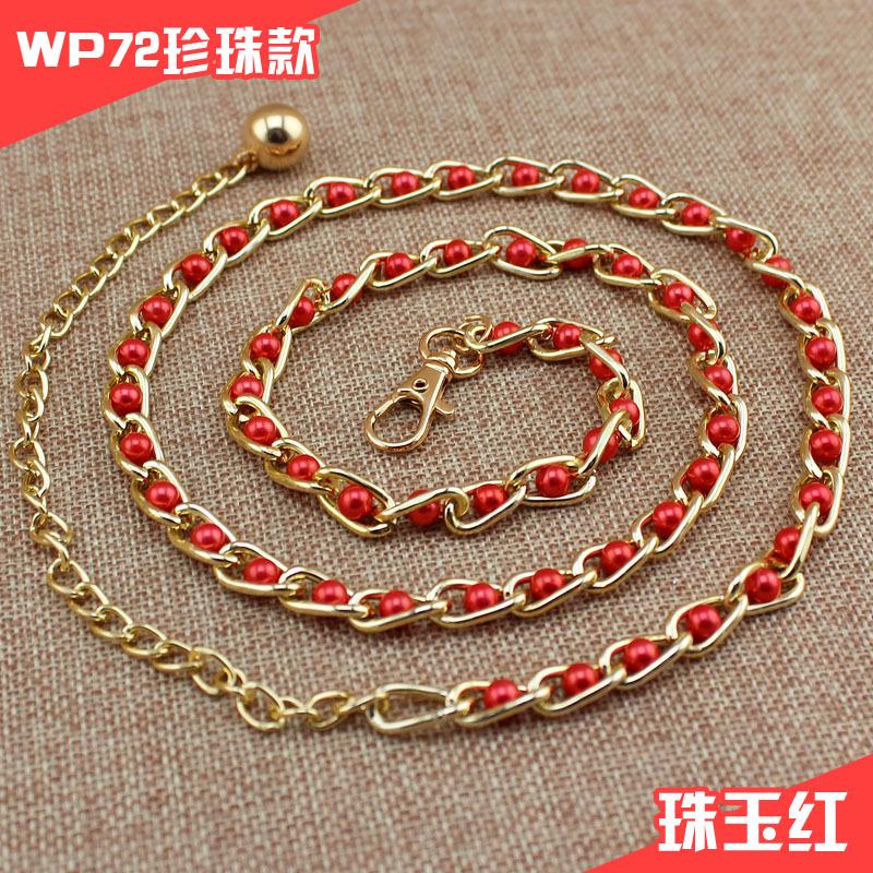Women'S Spring And Summer Dress Decorative Pearl Belt Metal Hook Thin Waist Chain Multi-Color Optional