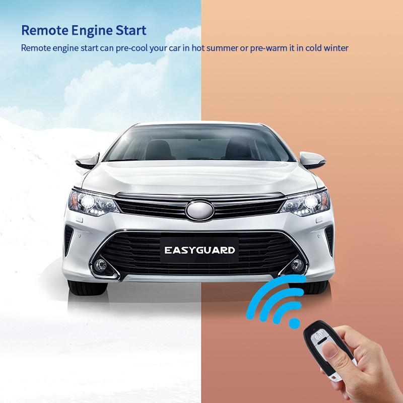 Quality Easyguard passive keyless entry car alarm hopping code auto start starter push button start NFC keypad DC12V