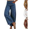 Jeans a Gamba Larga da Donna Vita Alta Vestibilità Larga Patchwork Denim Pantaloni Stile Y2K Ispirazione Vintage Pantaloni Casual con Chiusura a Bottone