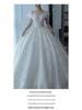 2025 French Luxury Wedding Dress for Petite Pregnant Bride - Princess Style with Train and Heavy Embroidery (D102)